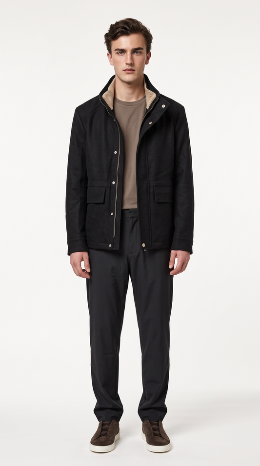 WOOL BLEND COAT | ONXY BLACK
