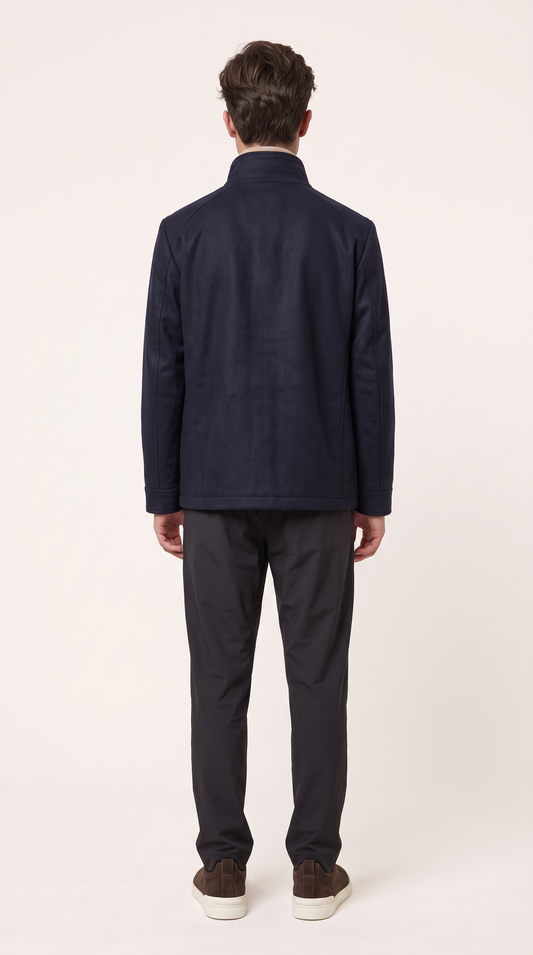 WOOL BLEND COAT | NAVY