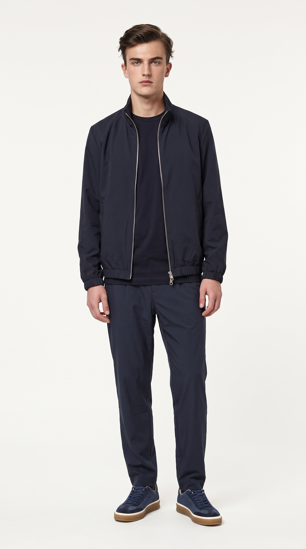 REVERSIBLE CASHMERE TECHNICAL JACKET NAVY