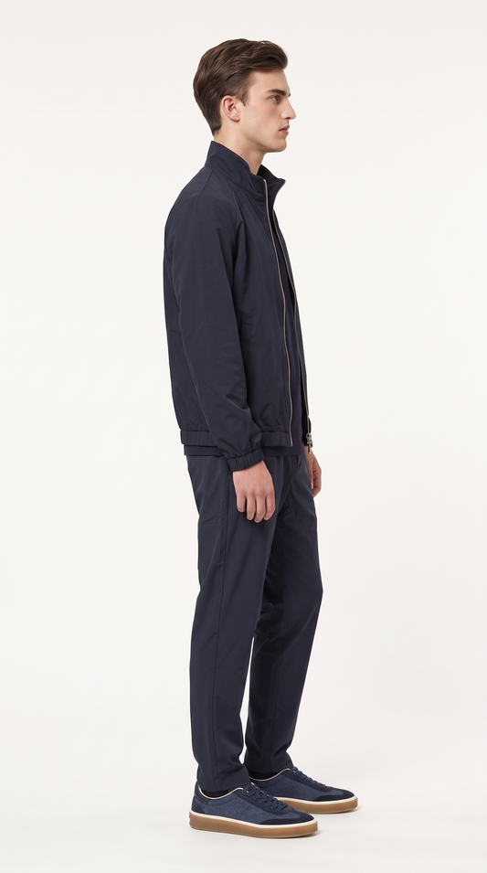 REVERSIBLE CASHMERE TECHNICAL JACKET NAVY