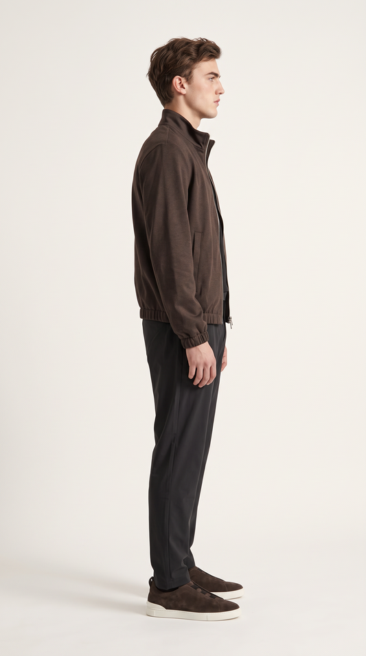 REVERSIBLE CASHMERE TECHNICAL JACKET BROWN