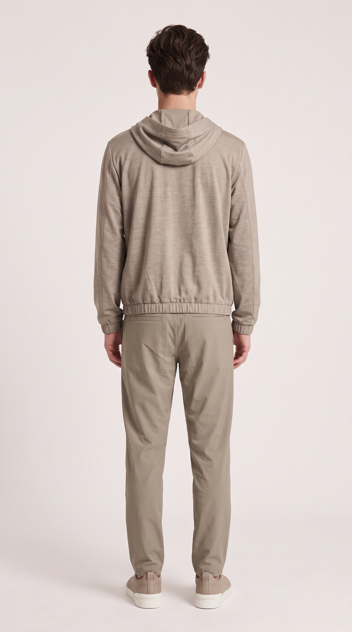 REVERSIBLE CASHMERE TECHNICAL HOODED JACKET BEIGE