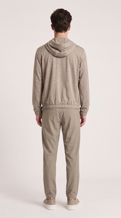 REVERSIBLE CASHMERE TECHNICAL HOODED JACKET BEIGE