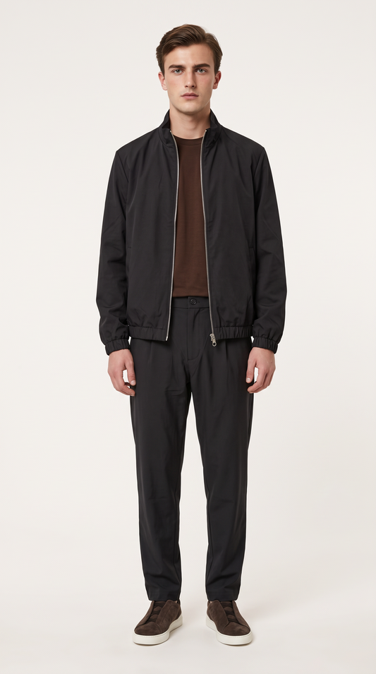 REVERSIBLE CASHMERE TECHNICAL JACKET ONXY BLACK