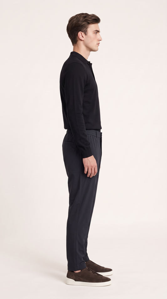 MERINO WOOLBLEND POLO | ONXY BLACK