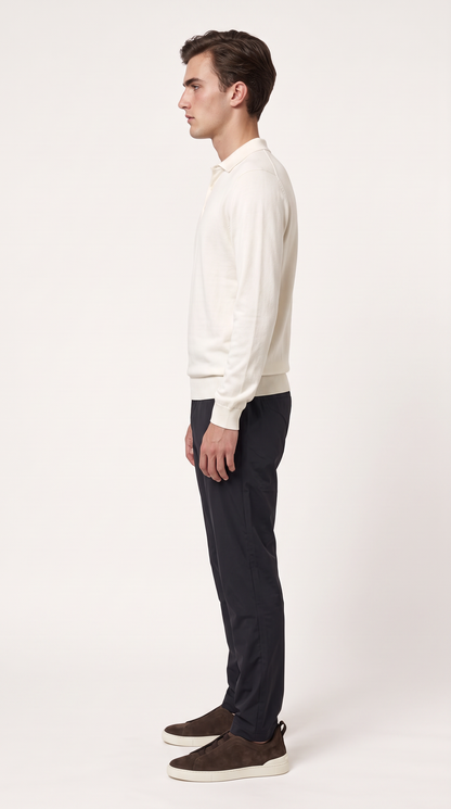 MERINO WOOLBLEND POLO | CREME