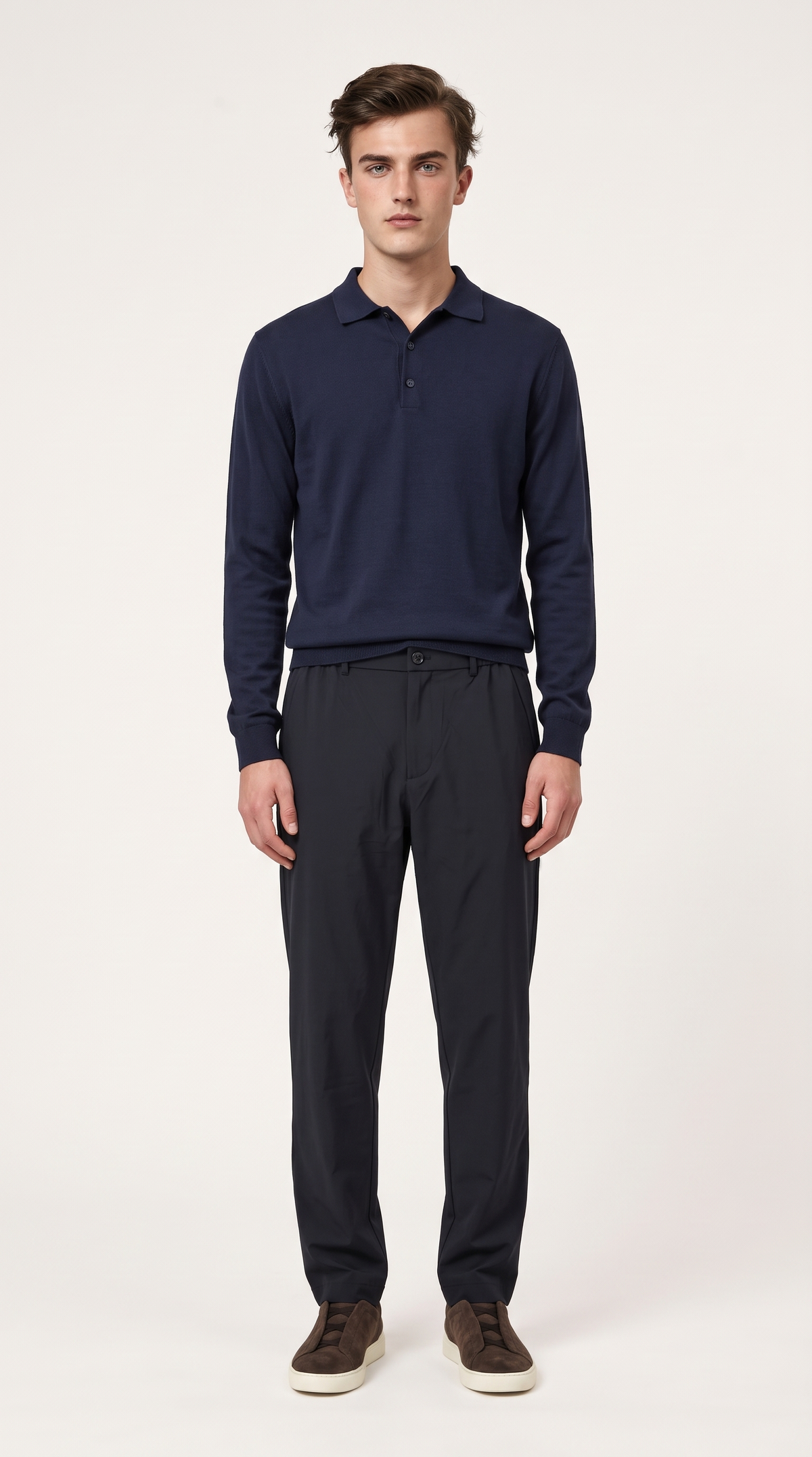MERINO WOOLBLEND POLO | NAVY