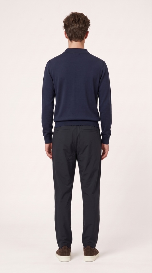 MERINO WOOLBLEND POLO | NAVY