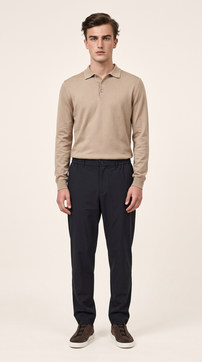 MERINO WOOLBLEND POLO | APRICOT