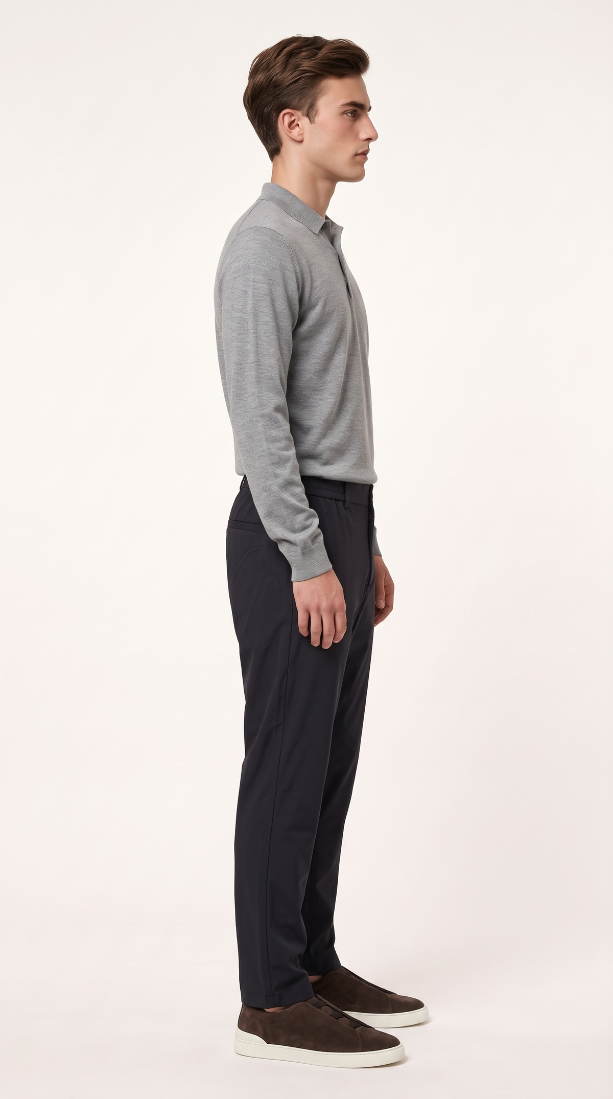 MERINO WOOLBLEND POLO | GREY