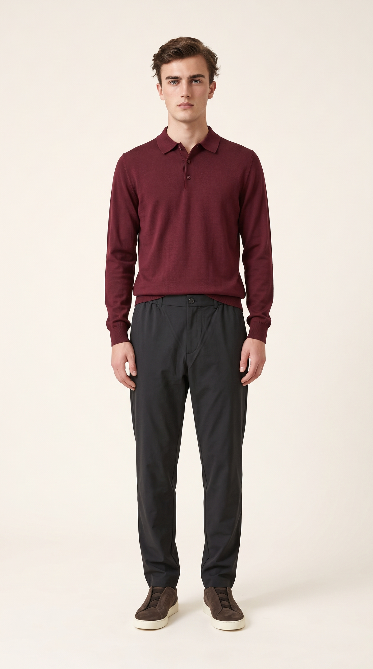 MERINO WOOLBLEND POLO | ANCORA RED