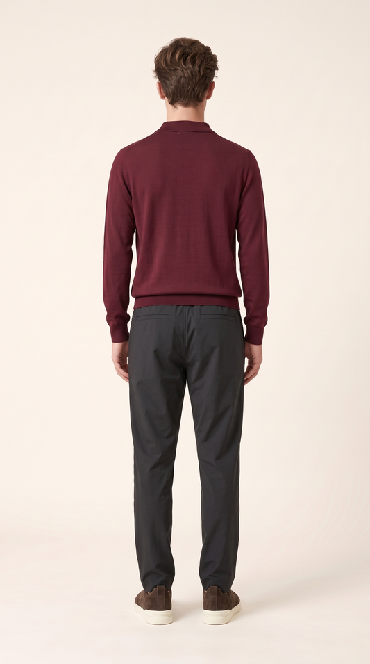 MERINO WOOLBLEND POLO | ANCORA RED