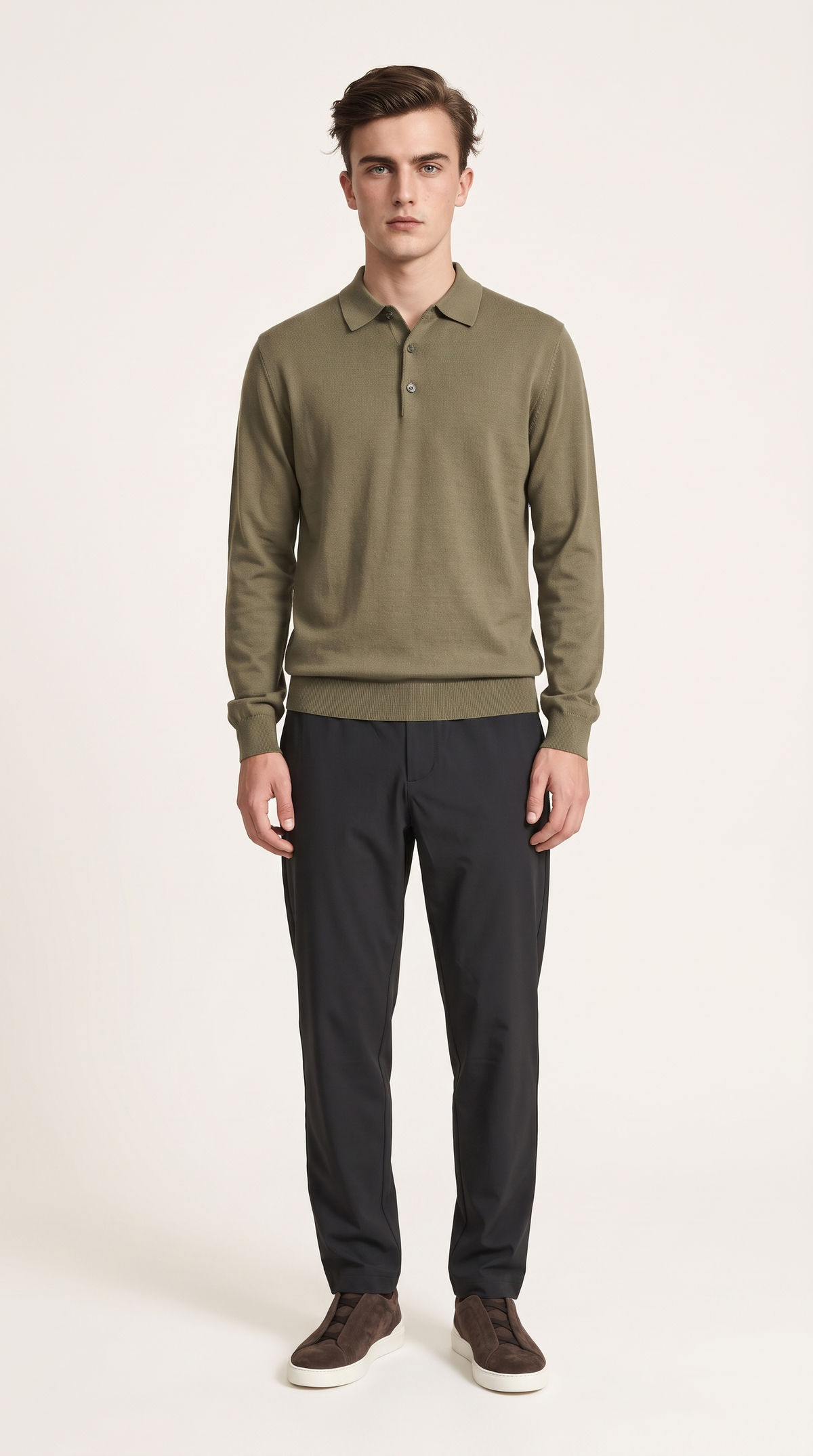 MERINO WOOLBLEND POLO | KHAKI