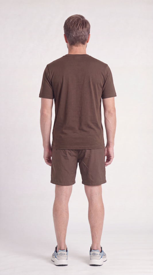 INTERLOCK SUPIMA T-SHIRT | DARK BROWN
