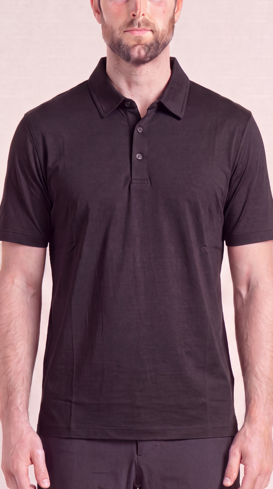 INTERLOCK SUPIMA POLO | ONXY BLACK