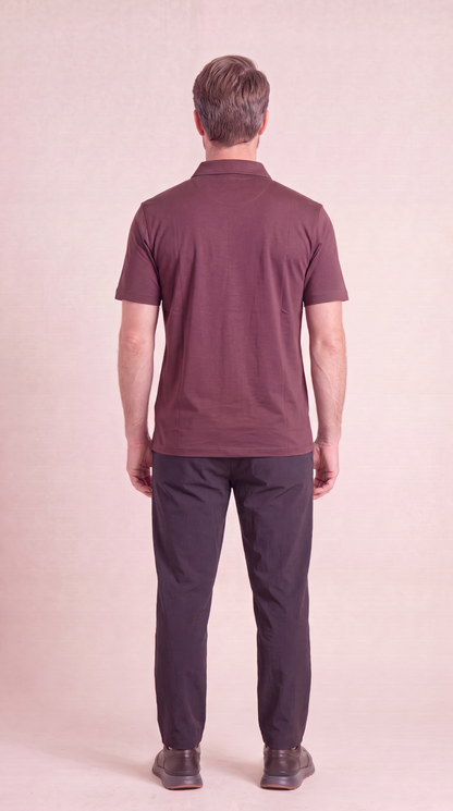 INTERLOCK SUPIMA POLO | WINE RED