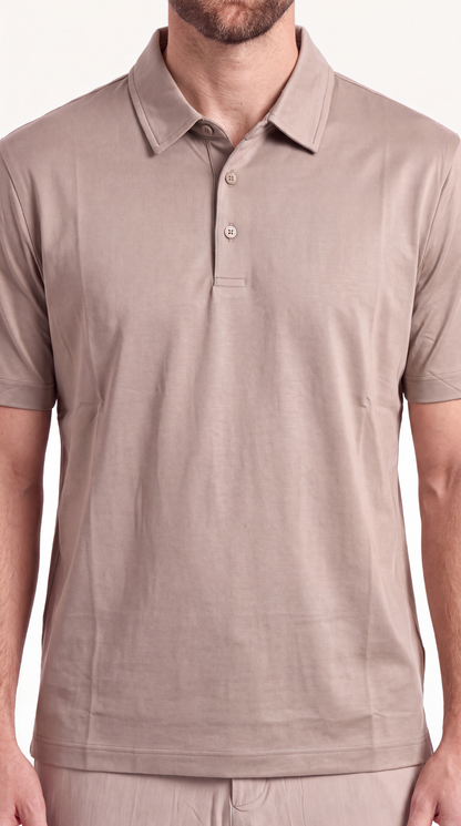 INTERLOCK SUPIMA POLO | DARK BEIGE