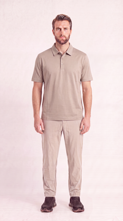 INTERLOCK SUPIMA POLO | DARK BEIGE